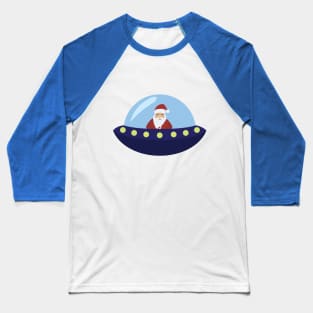 Santa flying UFO Baseball T-Shirt